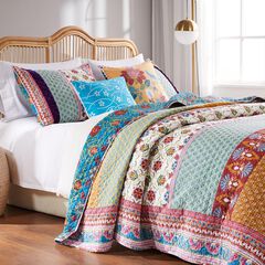 Thalia Bohemian Floral 100% Cotton Quilt Set