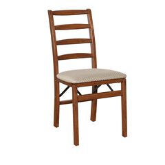 Shaker Ladderback Wood Folding Chairs, Set Of 2