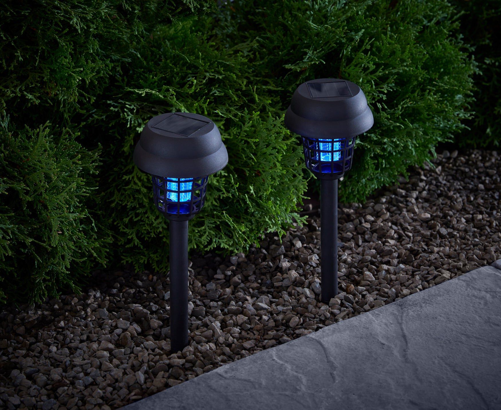 2-in-1 Solar Insect Zapper Light, Set of 2, BLACK, hi-res image number 0