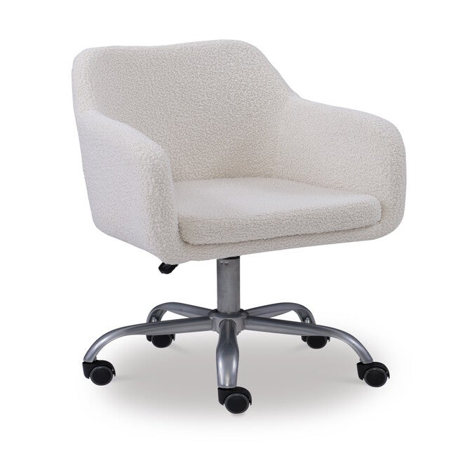 Coco Sherpa Office Chair, WHITE, hi-res image number 0