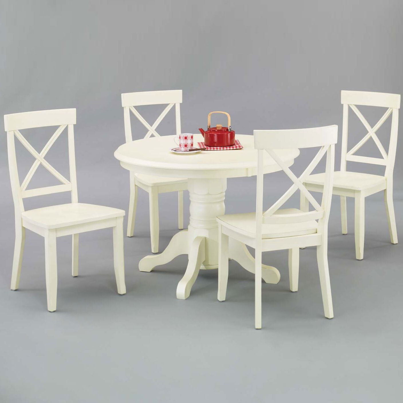 Round Pedestal Dining Table & Side Chairs, , hi-res image number 0
