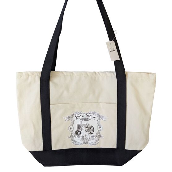 Dog & Tractor Country Pet Tote Bag, SILVER, hi-res image number null
