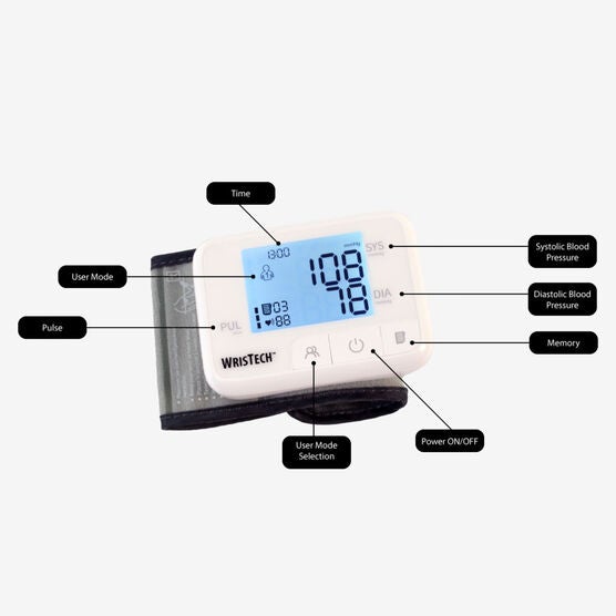 Color Coded Slim Wrist Blood Pressure Monitor, , alternate image number null