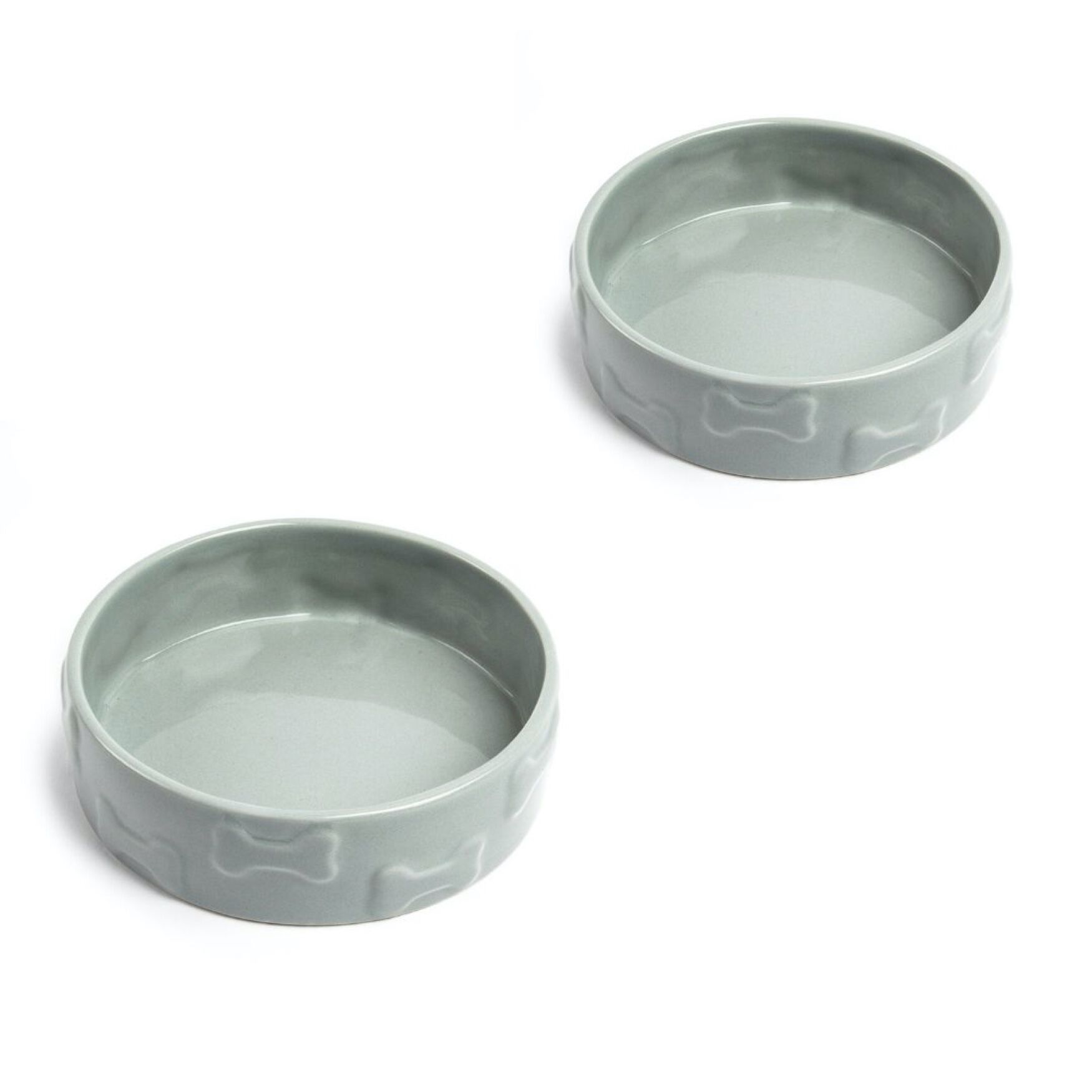 Set Of Two Manor Grey Medium Pet Dog Bowls, GREY, hi-res image number 0