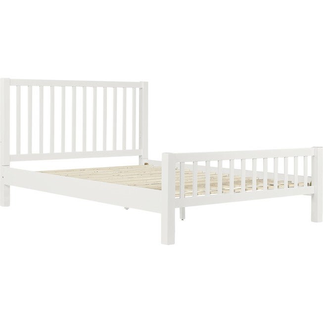 Hampton Wooden Platform Bed in Oak, Queen, WHITE, alternate image number 4