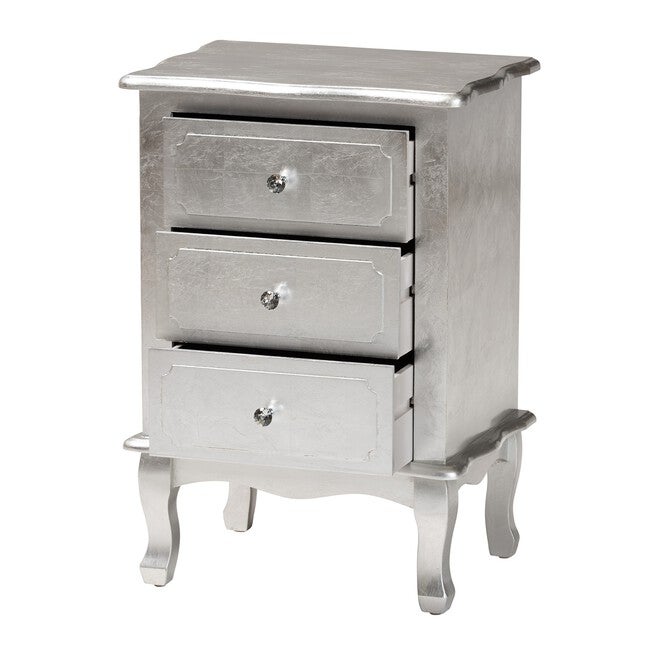 Newton Classic And Traditional Gold Finished Wood 3-Drawer Nightstand, , on-hover image number 1