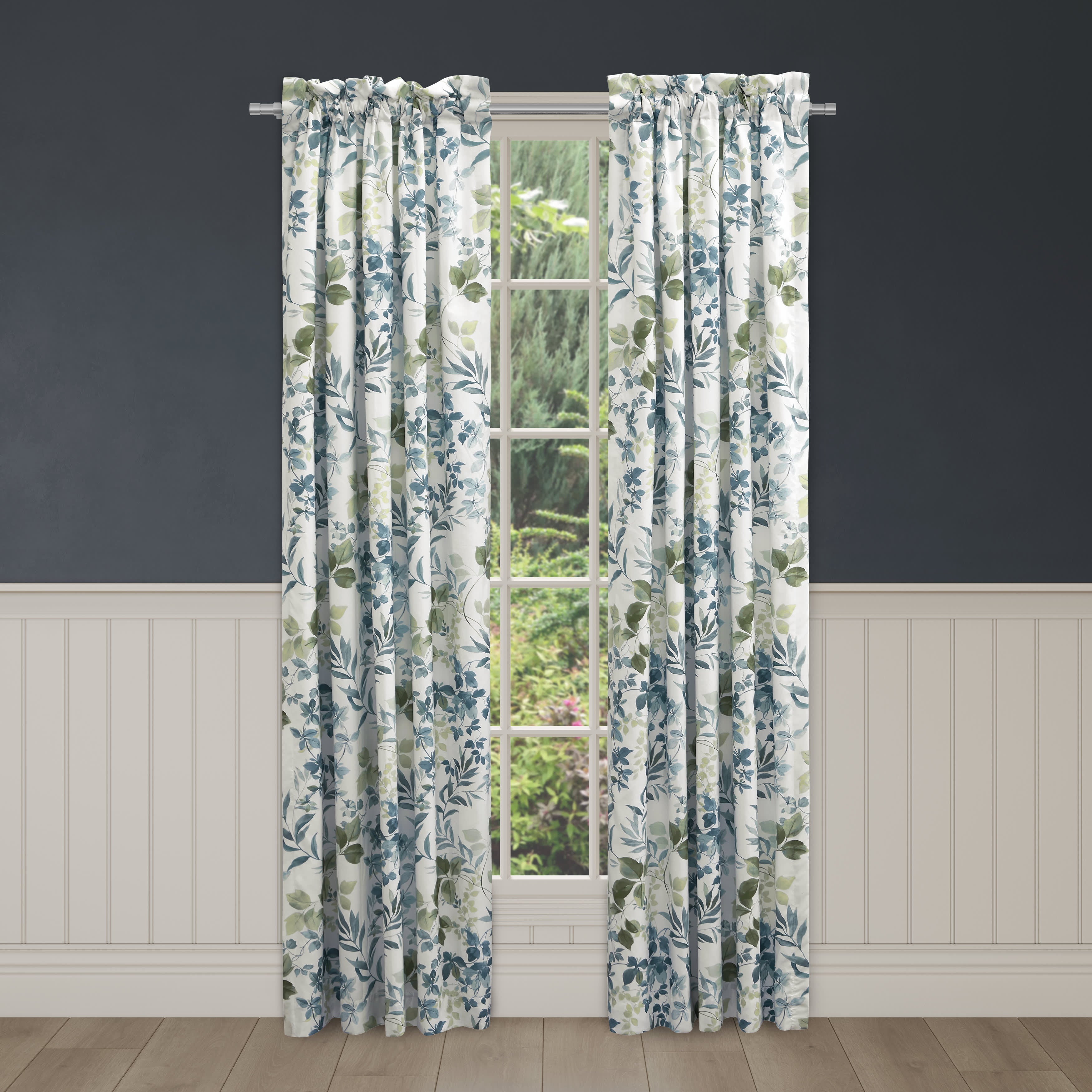 Evergreen Blue 84 Inch Window Panel Pair, BLUE, alternate image number 1