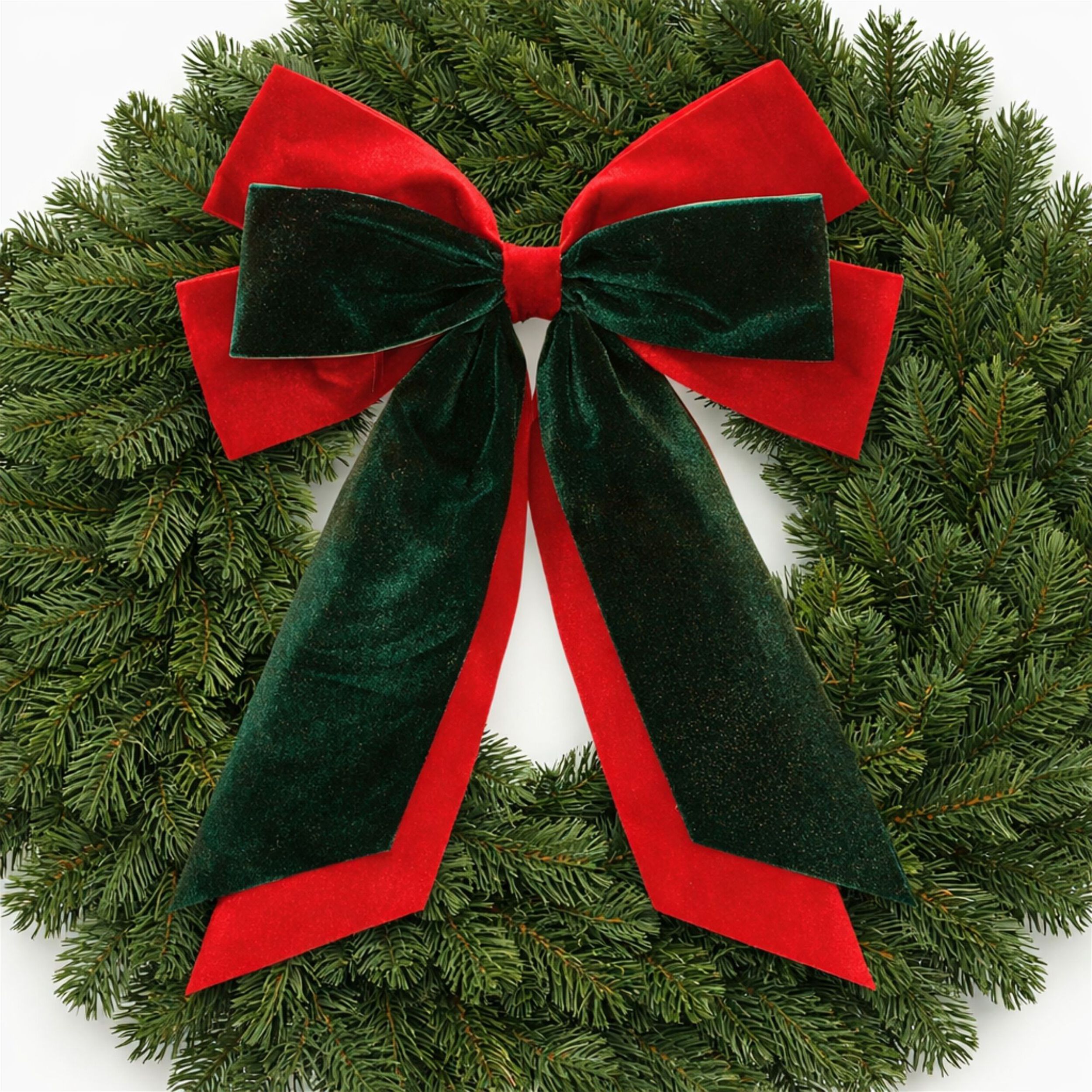 Double Bow Ornament (Set of 2), RED GREEN, alternate image number 3