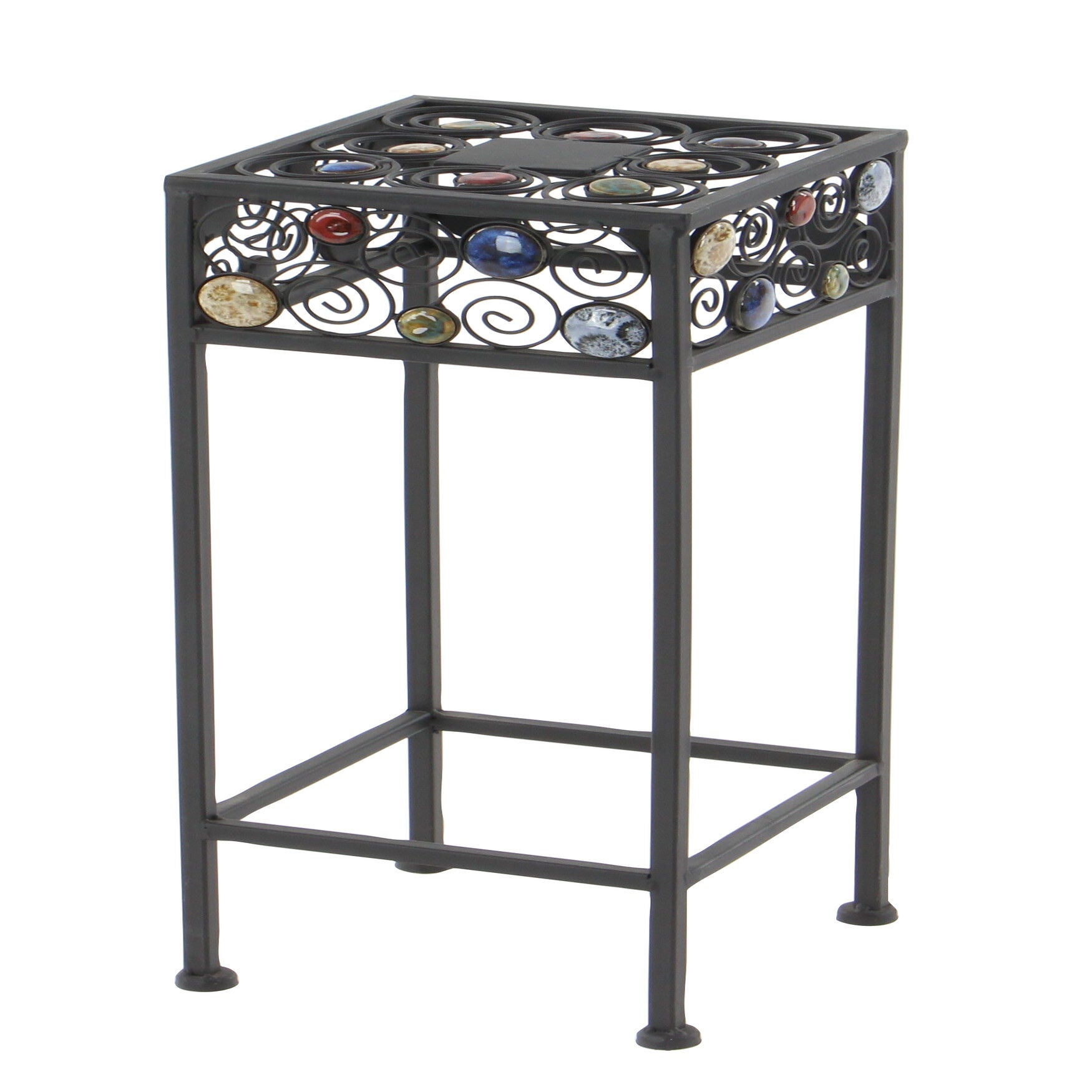 Set Of 3 Black Metal Traditional Plantstand, , alternate image number 4