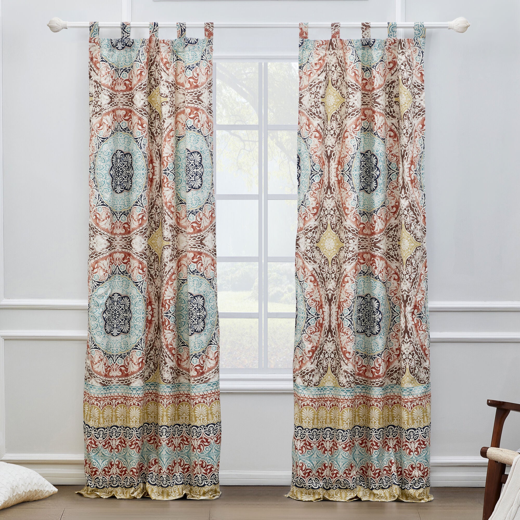 Olympia Window Curtain Panels, Set of 2, 84 inches, MULTI, hi-res image number 0