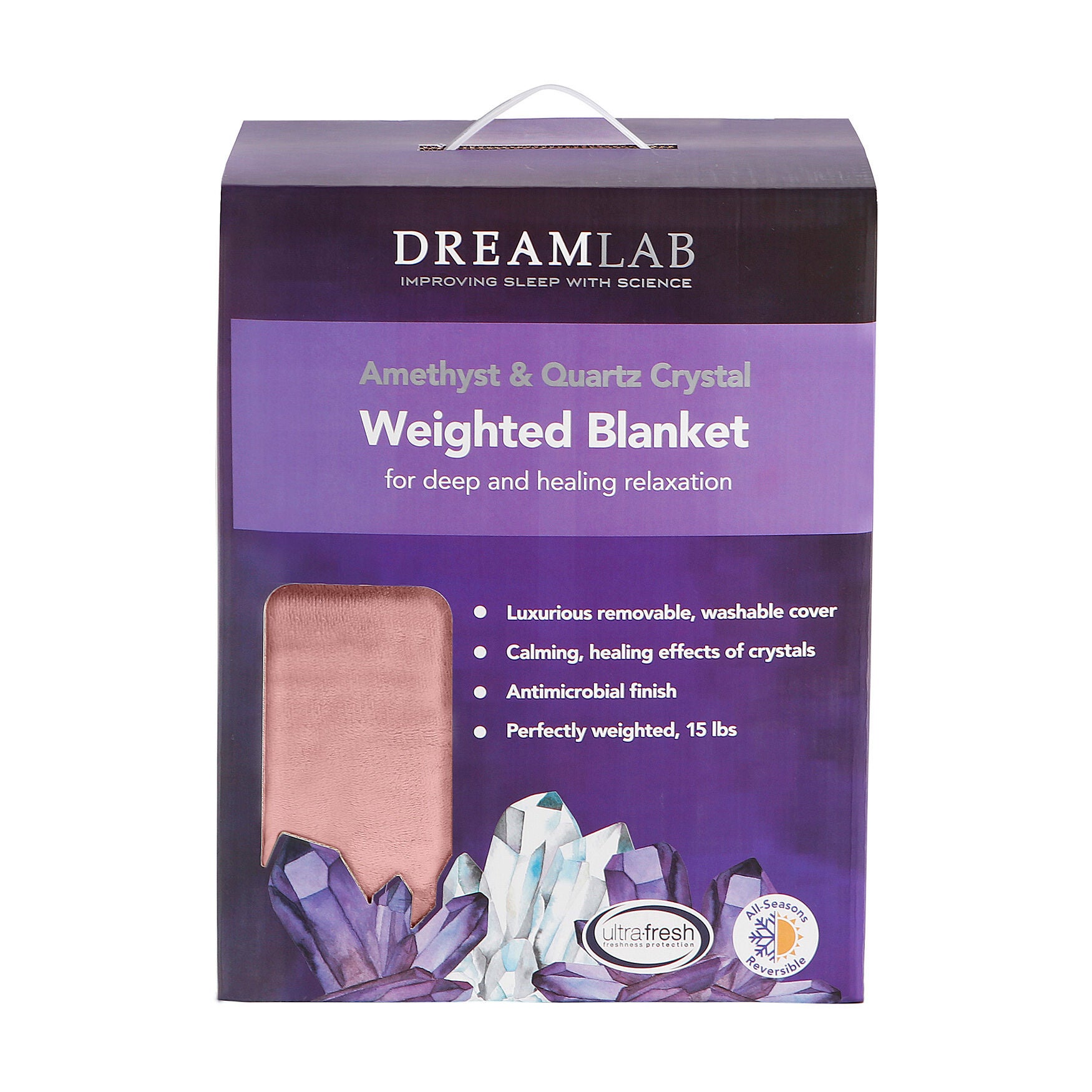 Crystal 15Lb Reversible Cooling Weighted 48X72 Blanket With Removable Cover Weighted Blanket & Cover, , alternate image number 3