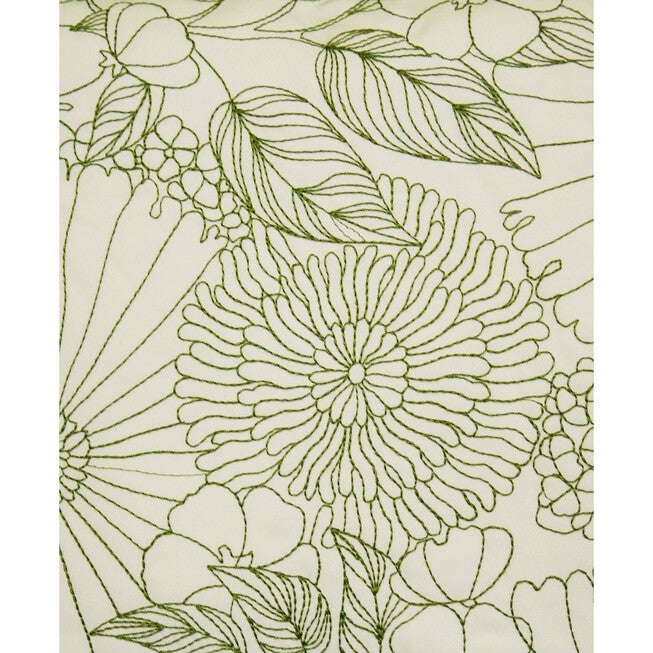 Fine Line Embroidered Floral 14x21 Indoor Outdoor Decorative Lumbar Pillow, , alternate image number 2