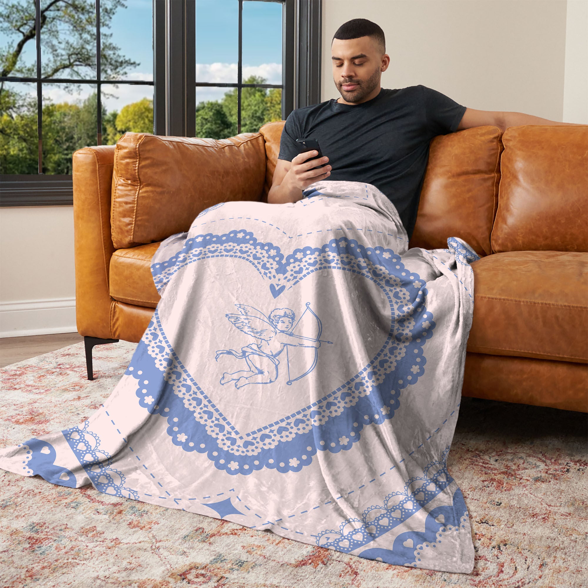 Valentine's Day Vintage Hearts Silk Touch Throw Blanket 50x60 Inches, HEART THROW, alternate image number 2