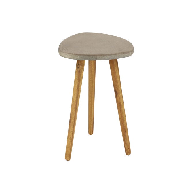 Grey Wood Modern Outdoor Accent Table, , alternate image number null