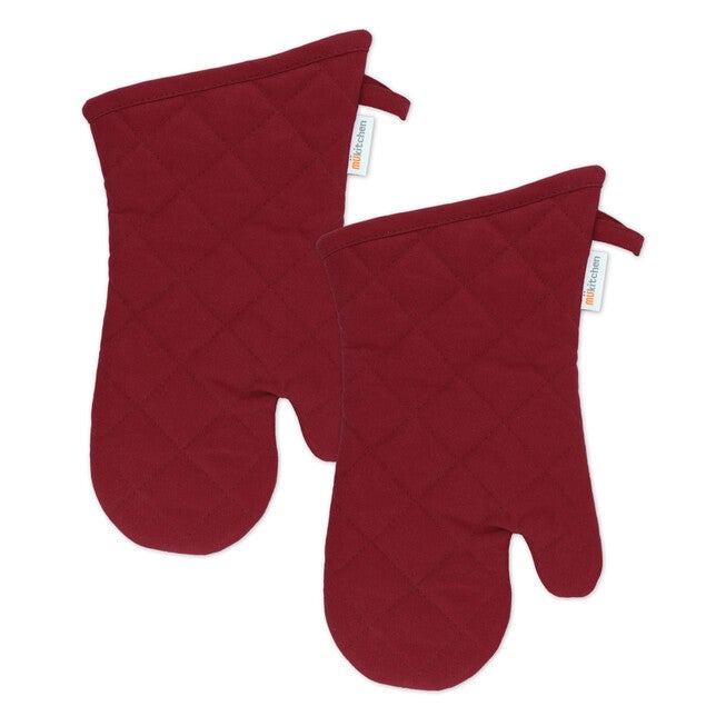 Solid Twill Oven Mitt, Set 2, CABERNET, hi-res image number 0