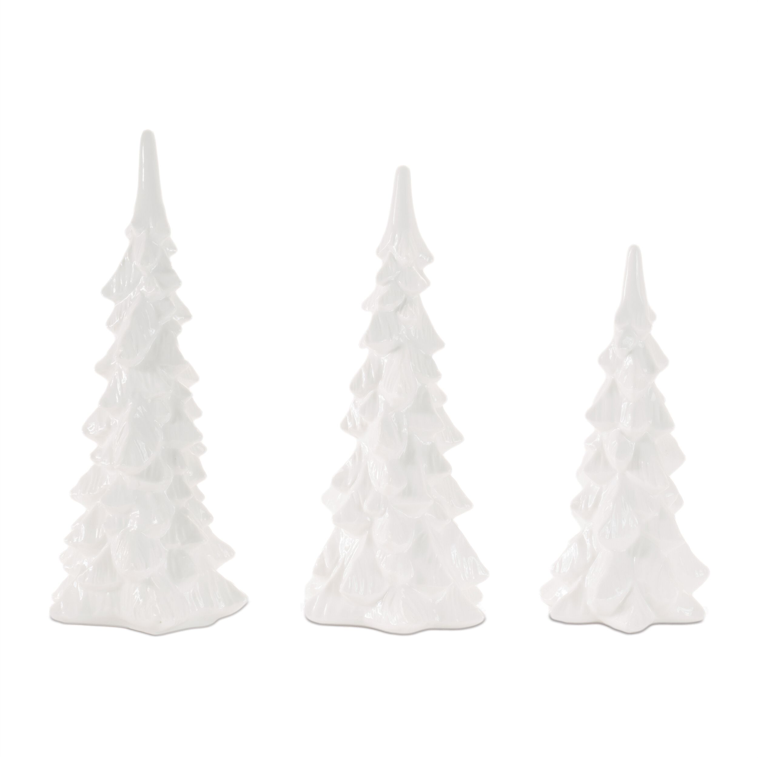 Ceramic Pine Tree (Set of 3), WHITE, hi-res image number 0