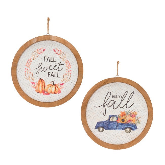 Fall Harvest Plaque (Set Of 2), WHITE, hi-res image number 0