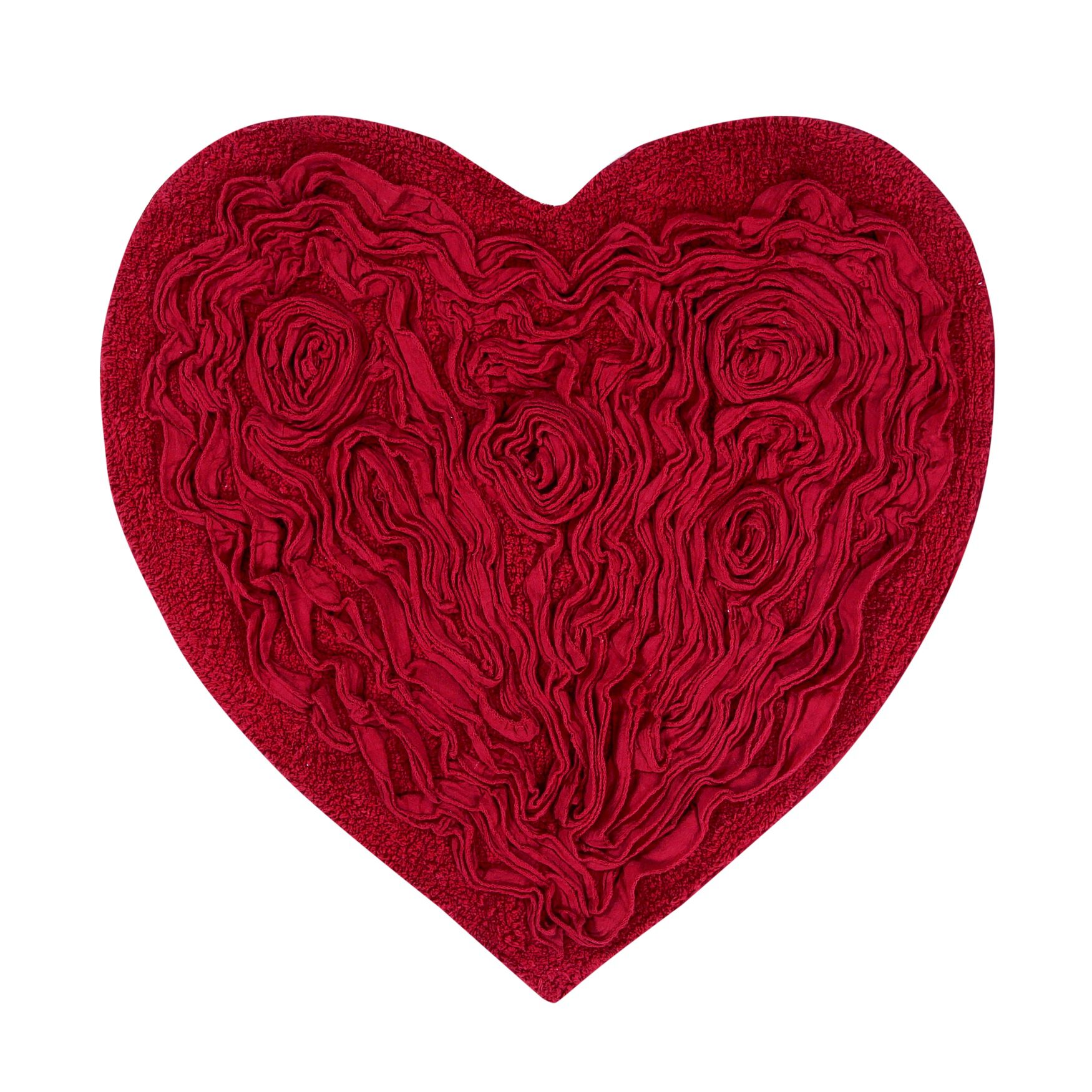 Bellflower Heart Bath Rug, RED, hi-res image number 0