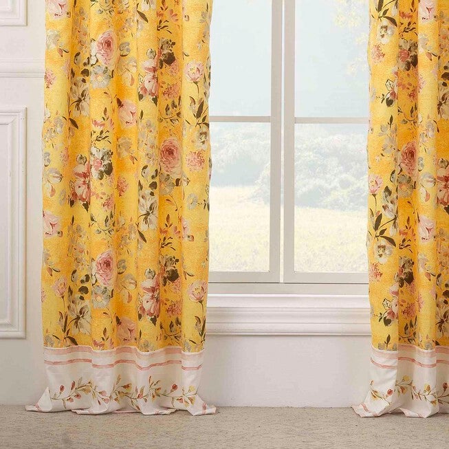 Finley Yellow Curtain Panel Pair, , alternate image number 2