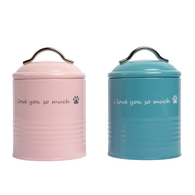 I Love You So Much Dog Treat Canister Gift Set, PINK BLUE, hi-res image number 0