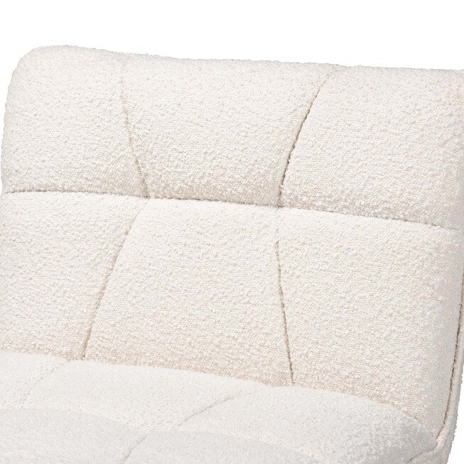 Darielle Japandi Cream Boucle Fabric And Walnut Brown Finished Rubberwood Accent Chair, , alternate image number 4