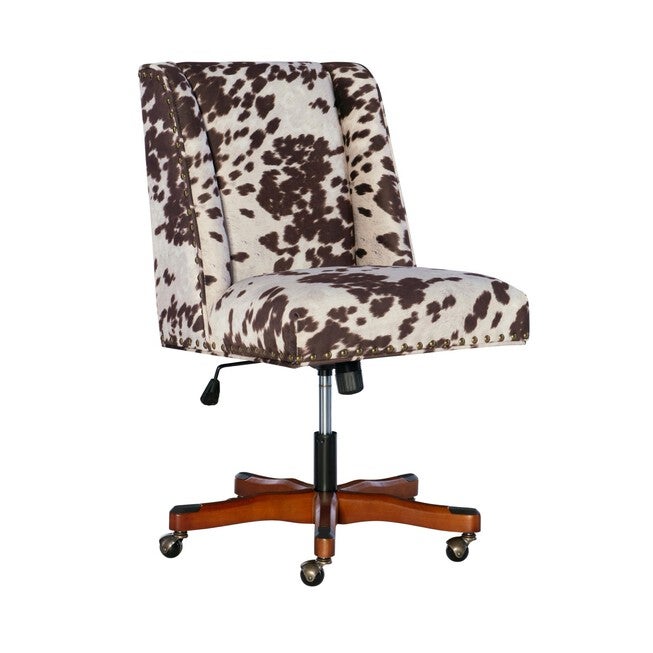 Delgany Office Chair Brown and White Cow Print, , alternate image number 4