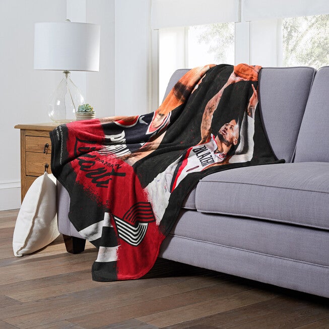 Nba 575 Trailblazers - Damian Lillard Silk Touch Throw Blanket, , alternate image number null