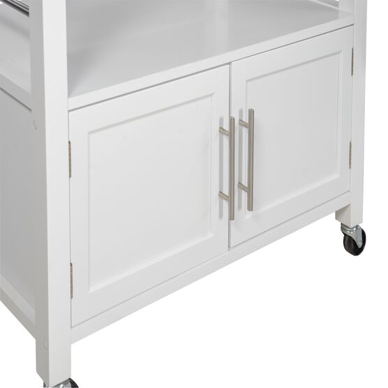 Cameron White Kitchen Cart With Granite Top, , alternate image number null