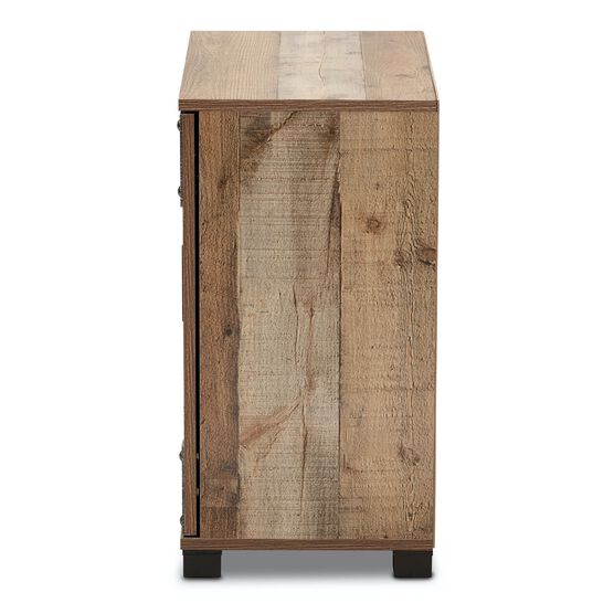 Cyrille Farmhouse Rustic Wood 2-Door Shoe Cabinet Furniture, , alternate image number null