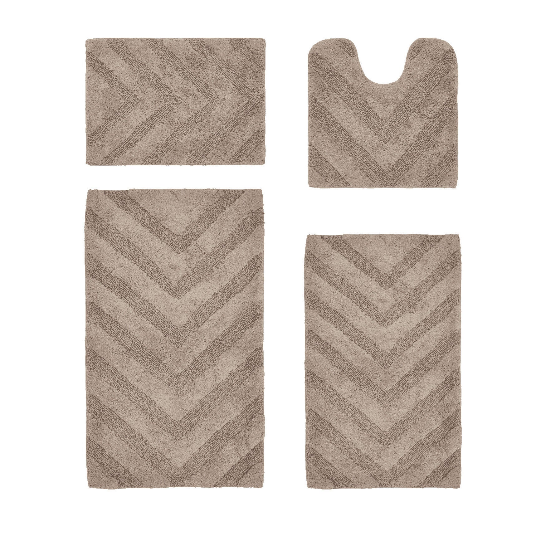 Hugo Collection 100% Cotton 4 Piece (17 inches X 24 inches | 20 inches X 20 inches | 21 inches X 34 inches | 24 inches X 40 inches) Bath Rug Set, SAND, hi-res image number 0