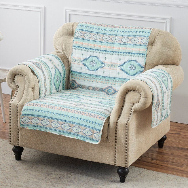 Phoenix Turquoise Furniture Protector, Arm Chair, TURQUOISE, hi-res image number 0