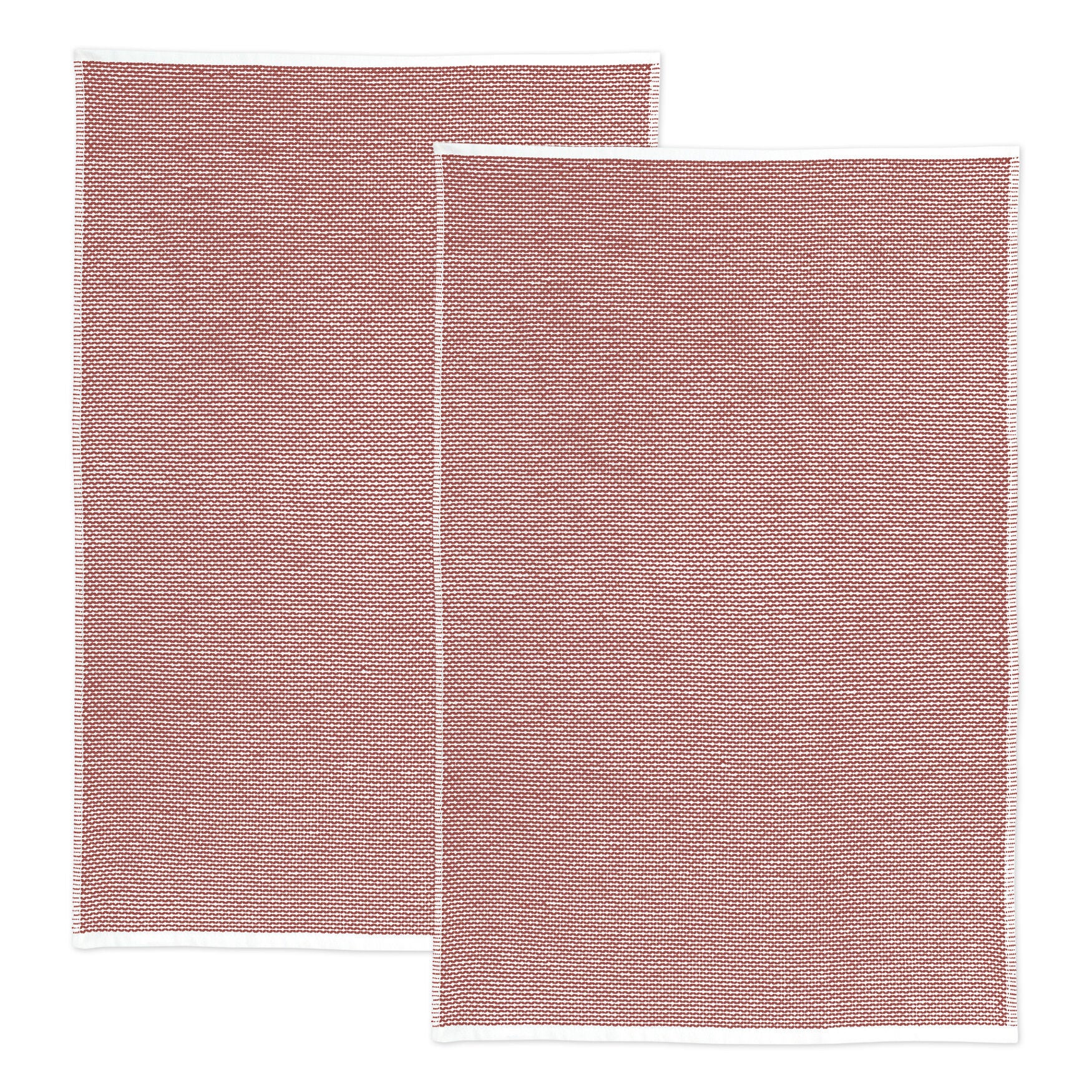 Honeycomb Cotton Terry Kitchen Dish Towel Set 2, RED, hi-res image number 0