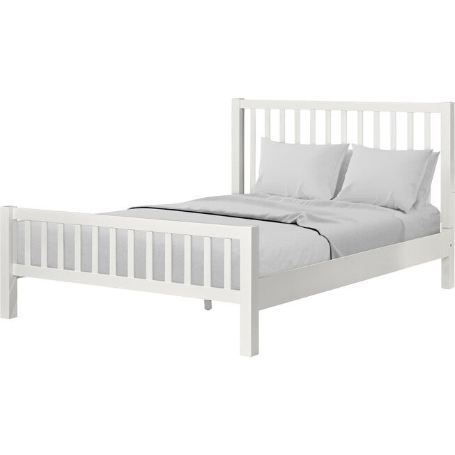 Hampton Wooden Platform Bed in Oak, Queen, WHITE, alternate image number 2