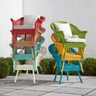 Roma Hand-Woven Resin Wicker Stacking Chair, , alternate image number null