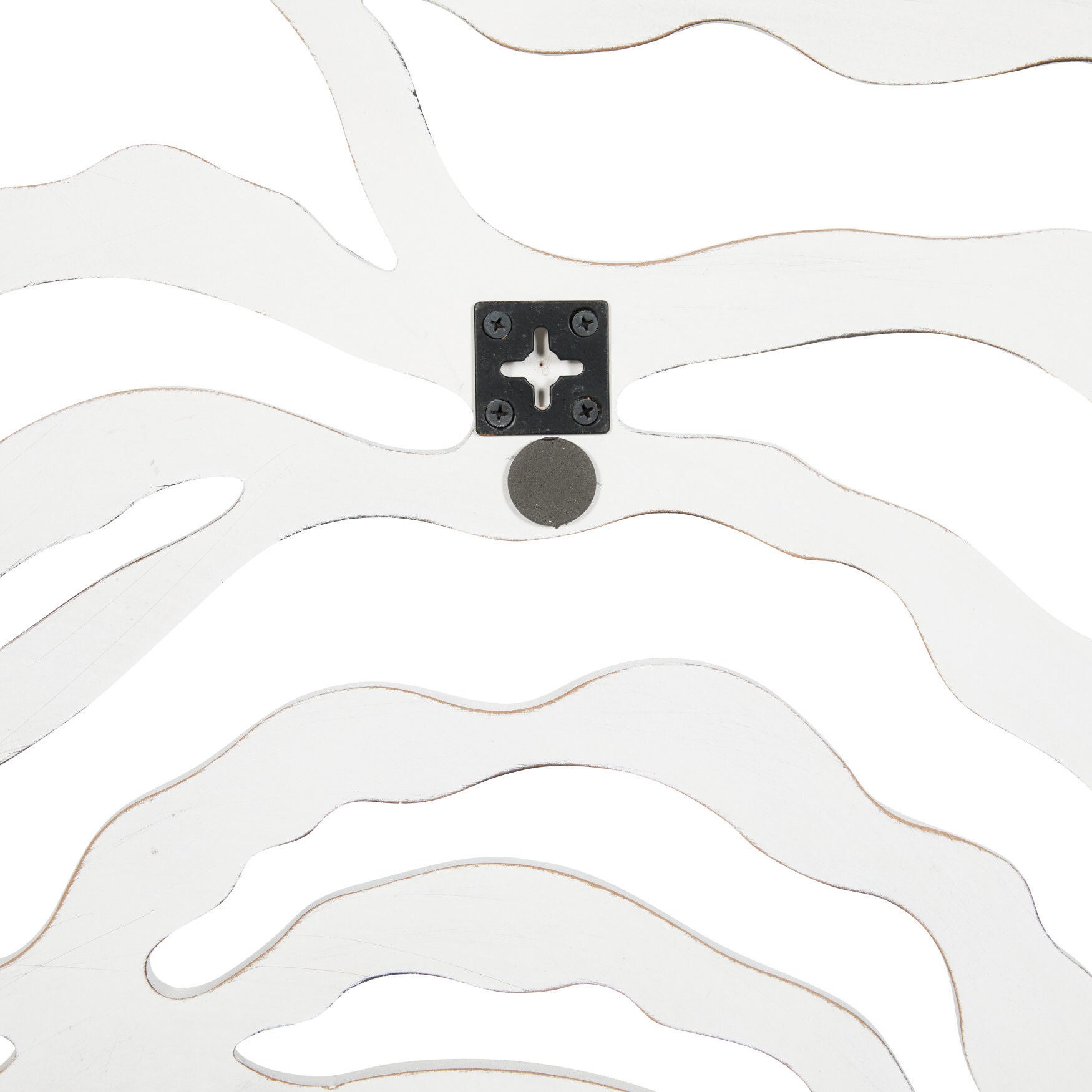 White Coastal Wood Wall Mirror, , on-hover image number 1