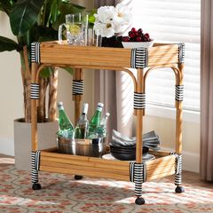 Carmine Natural Rattan Kitchen Cart