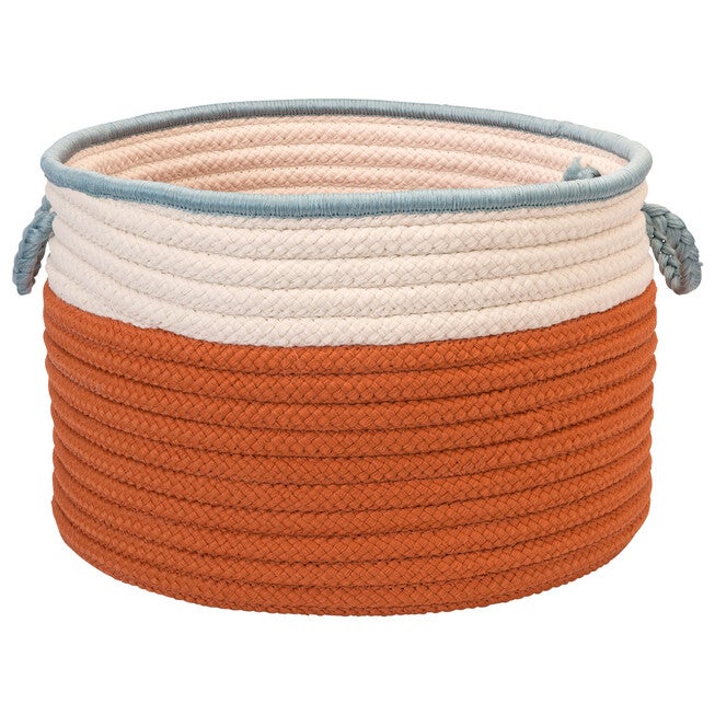 Cali Stripe Tangerine Basket, TANGERINE, hi-res image number null