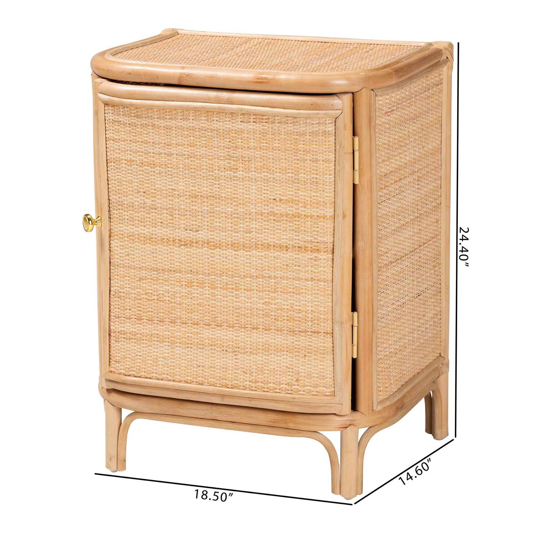 Kiara Bohemian Natural Rattan Nightstand, , alternate image number 14