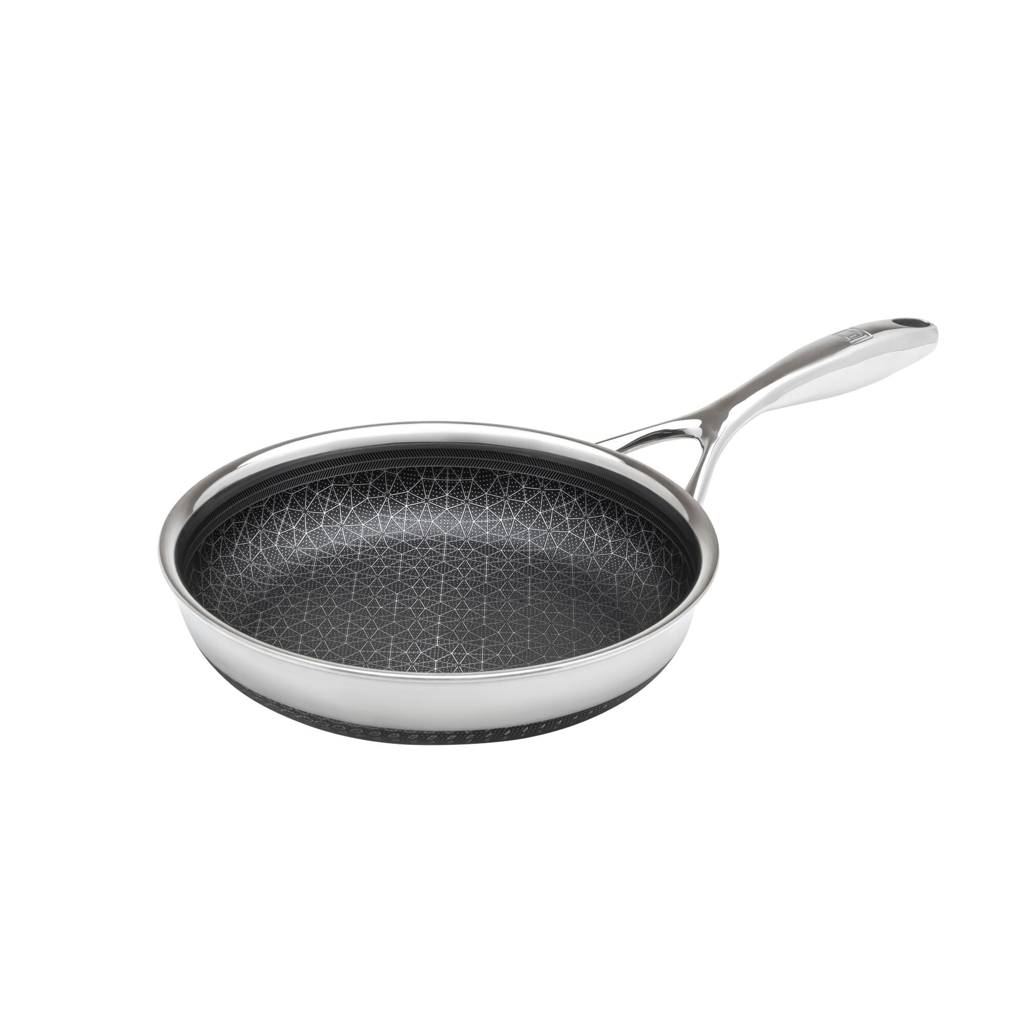 LIVWELL DiamondClad™ 8 inches Hybrid Nonstick Stainless Steel Frying Pan, Dishwasher Safe, PFOA-free – Silver/Black, SILVER, hi-res image number 0