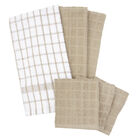 Terry Kitchen Towels And Dish Cloths, Set Of 6, PUTTY, hi-res image number null