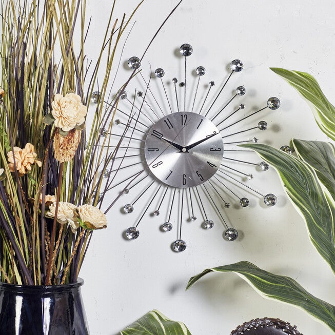 Silver Glam Metal Wall Clock, , alternate image number 6