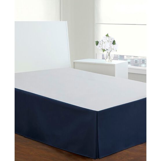 Luxury Hotel Classic Tailored 14" Drop Navy Bed Skirt, , on-hover image number null