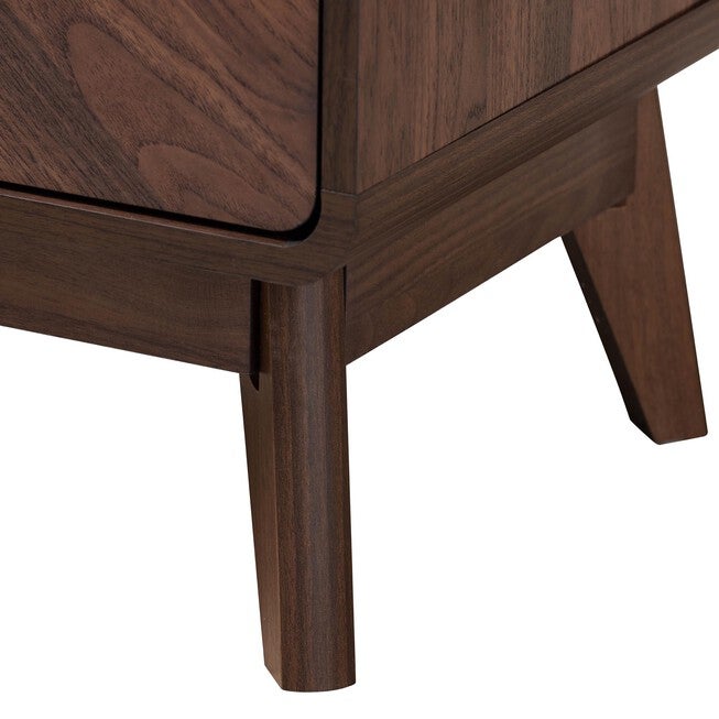 Markell Mid-Century Transitional Walnut Brown Finished Wood 2-Drawer Nightstand, , alternate image number null