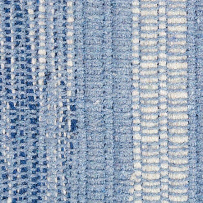 Variegated Blue Handwoven Recycled Yarn Rug 2X3 Ft, , alternate image number null