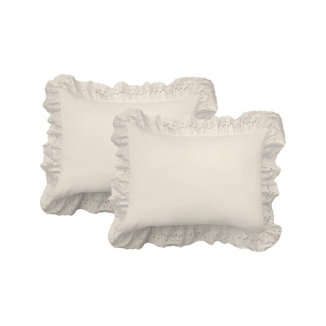 Fresh Idea Ruffled Eyelet 2-Pack Pillow Shams, , on-hover image number 1