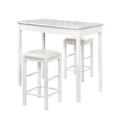 3 Pc Tavern Set With Faux Marble Top