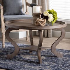 Madrona French Country Antique Brown Wood Coffee Table