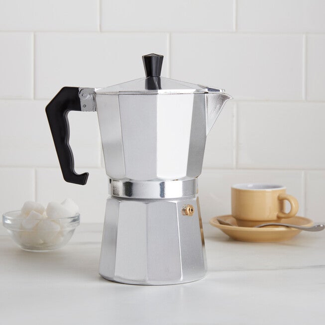 3-PC Mr Coffee Brixia Aluminum Stove Top Espresso Maker, SILVER, hi-res image number null