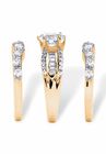 Gold over Silver Bridal Ring Set Cubic Zirconia (5 5/8 cttw TDW), , on-hover image number null