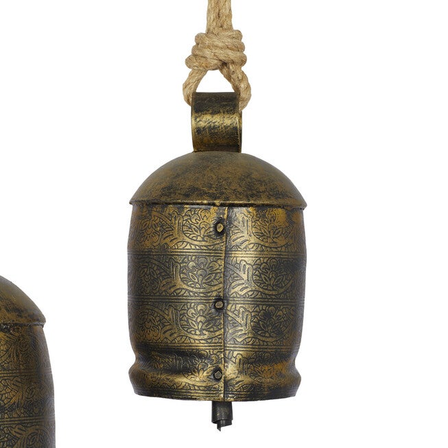 Set Of 3 Bronze Metal Rustic Windchime, , on-hover image number 1
